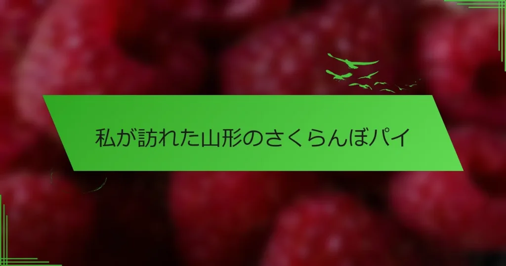 私が訪れた山形のさくらんぼパイ