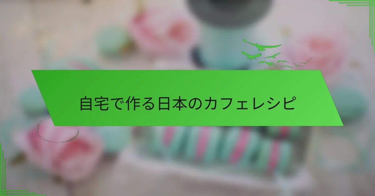 自宅で作る日本のカフェレシピ